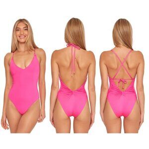 💕TRINA TURK💕 Monaco Convertible One Piece Swimsuit ~ Pitaya Pink 4 NWT